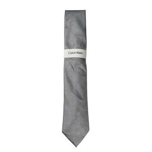 Calvin Klein Tie Mens Light Grey Micro Dot‎ Silk Blend Necktie NWT